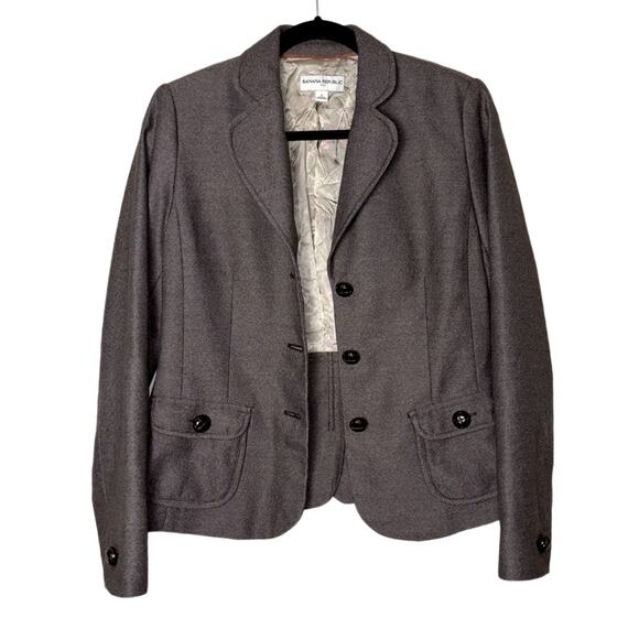 Banana Republic Brown Blazer single breasted button front women's 6 w/pockets - Picture 1 of 16
